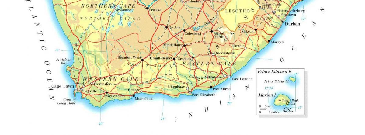South of South Africa map